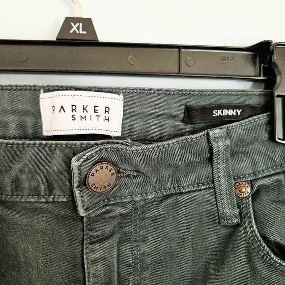 EUC Parker Smith Forest Green Denim Skinny Jeans w/ Stretchy Waist Women's Sz 31 - Picture 3 of 7